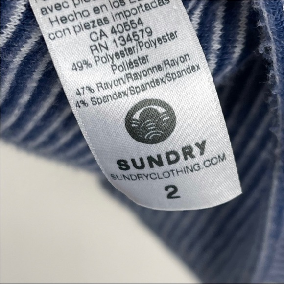 Sundry Brushed Knit Cocoon Cardigan in Blue & White Stripes - Picture 5 of 5